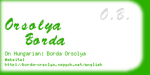 orsolya borda business card